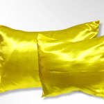 Taies d'oreiller satin - jaune