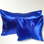 Taies d'oreiller satin - bleu marine