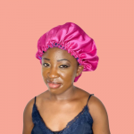 Bonnet de nuit satin 2 faces- Rose fushia/violet