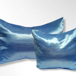 Taies d'oreiller satin - bleu